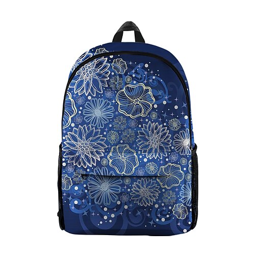 

Kid's Unisex School Bag Bookbag Oxford 3D Print Adjustable Lightweight Zipper School Daily Blue