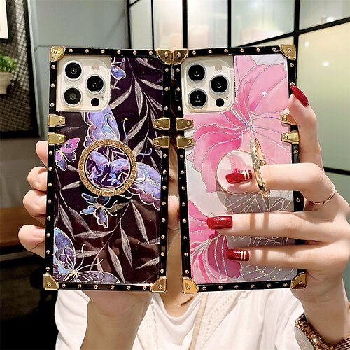 

Phone Case For Apple Classic Series iPhone 14 Pro Max 13 12 11 Pro Max Mini X XR XS 8 7 Plus Bumper Frame Rhinestone Full Body Protective Crystal Diamond Silica Gel