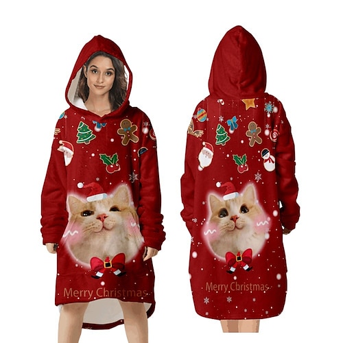 

Ovesized Wearable Blanket Hoodie, Sherpa Fleece Blanket for Women Men Flannel Sherpa Soft Warm Cozy Blanket Jacket Sweater Gift for Adult Teens One Size