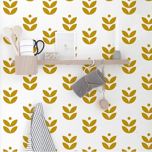 

Botanical Wallpaper Scandinavian Peel and Stick Wallpaper Removable Pvc/Vinyl Self Adhesive 17.7''x118''in(45cmx300cm)/45x300cm for Home Deco