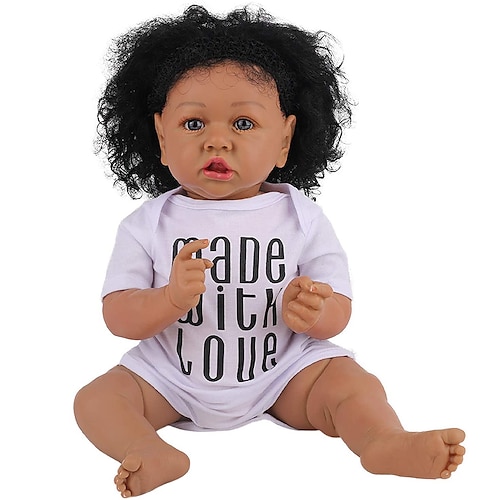 

22 inch Reborn Doll Baby & Toddler Toy Newborn lifelike Gift Hand Made Non Toxic Vinyl Silicone Vinyl with Clothes