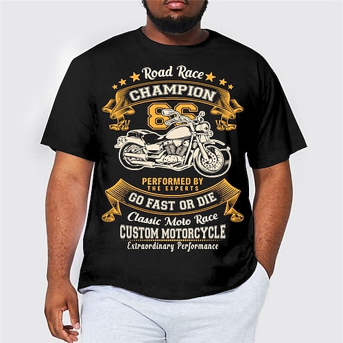 

Men's Plus Size T shirt Tee Big and Tall Graphic Crew Neck Short Sleeve Spring & Summer Basic Fashion Streetwear Comfortable Casual Sports Tops