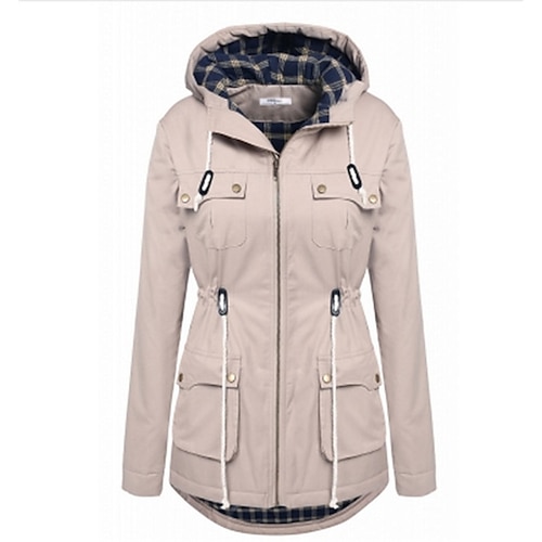 

Women's Winter Jacket Winter Coat Parka Warm Breathable Outdoor Daily Wear Vacation Going out Pocket Zipper Hoodie Fashion Casual Lady Comfortable Solid Color Regular Fit Outerwear Long Sleeve Winter