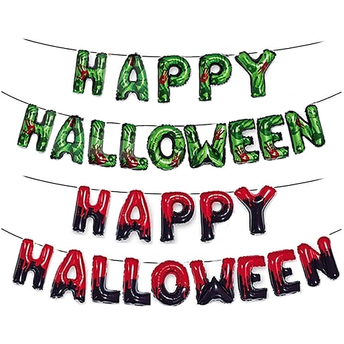 

16 inch Happy Halloween Party Letter Set Red and Green Balloon Set Festival Decorative Props