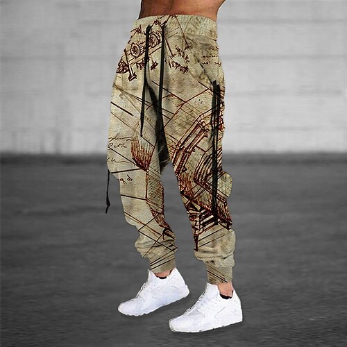 

Men's Sweatpants Joggers Trousers Drawstring Elastic Waist 3D Print Graphic Prints Comfort Breathable Sports Outdoor Casual Daily Cotton Blend Terry Streetwear Designer Green Blue Micro-elastic