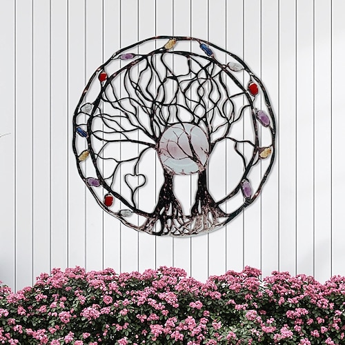 

Metal Colorful Tree of Life Wall Sculpture Decor Metal Wall Hanging Decor Art for Home Outdoor Farmhouse Bedroom Living Room Wall Decoration Gifts 1PC