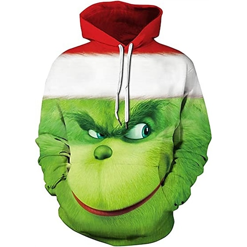 

Men's Hoodie Pullover Hoodie Sweatshirt White & Green Red green White Yellow Light Green Hooded Cartoon Print Daily Going out 3D Print Plus Size Active Cute Designer Fall Clothing Apparel Hoodies