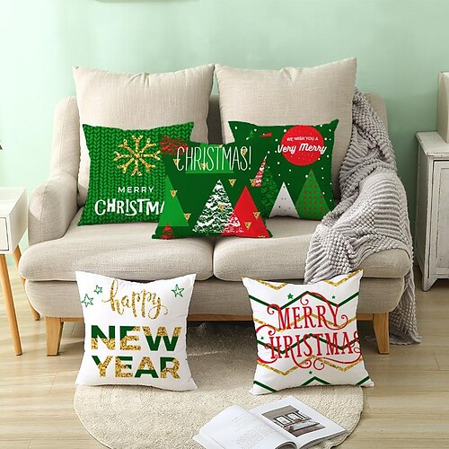 

Nordic Christmas Pillow Cover Pillowcase Party Printed Elk Snowflake Sofa Pillowcase Office Cushion Covers