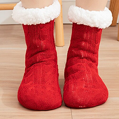

Women's Christmas Lingeries Gift 1 Pair Socks Slipper Socks Fashion Cute Comfort Warm Pink Khaki Dark Blue