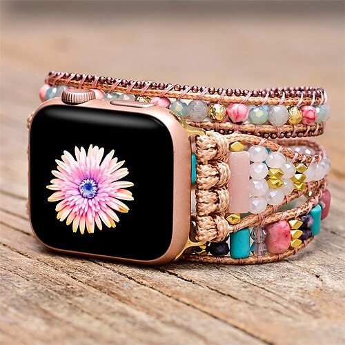 

1PC Smart Watch Band Compatible with Apple iWatch Apple Watch Ultra 49mm Series 8/7/6/5/4/3/2/1 / SE Handmade Braided Rope for iWatch Smartwatch Strap Wristband Fabric Handmade Multilayer Adjustable