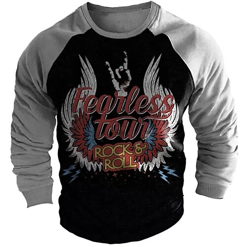 

Men's Sweatshirt Pullover Black Crew Neck Color Block Wings Graphic Prints Patchwork Print Daily Sports Holiday 3D Print Streetwear Designer Casual Spring & Fall Clothing Apparel Hoodies Sweatshirts