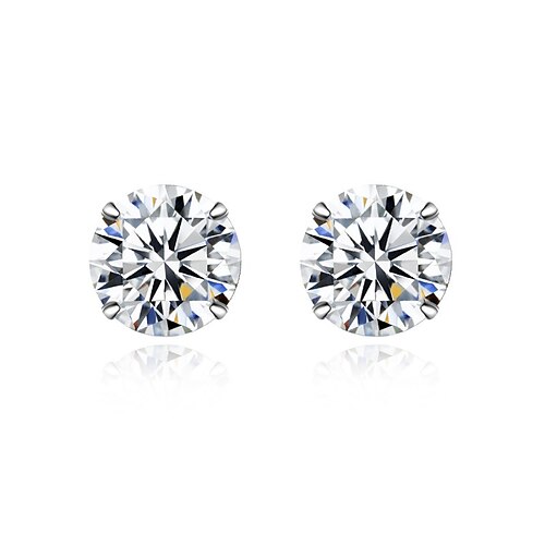 

Women's Clear Moissanite Stud Earrings Fine Jewelry Classic Precious Stylish Simple S925 Sterling Silver Earrings Jewelry Silver For Wedding Party 1 Pair