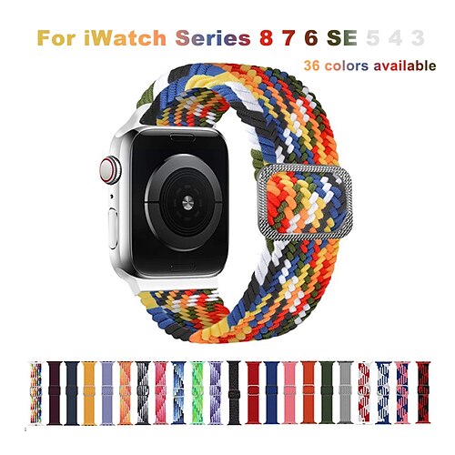 

1PC Smart Watch Band Compatible with Apple iWatch Series 8/7/6/5/4/3/2/1 / SE Sport Band for iWatch Smartwatch Strap Wristband Fabric Adjustable Breathable Braided