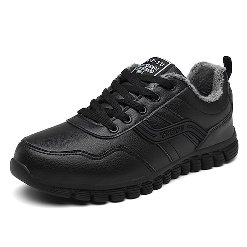 

Hombre Zapatillas de deporte Mirada deportiva Forro de Lana Deportivo Casual Diario Zapatos de Paseo PU Gris oscuro Negro Invierno Otoño