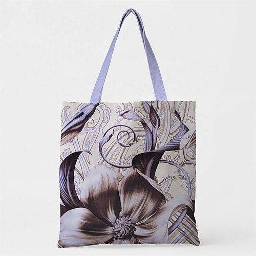 

Unisex Tote 3D Print Oxford Cloth Print 3D Daily Going out Dark Brown Purple