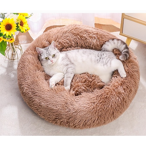 

Dog Cat Pets Bed Solid Colored Plush Fabric for Large Medium Small Dogs and Cats