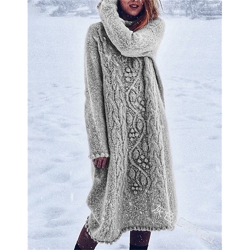 

Women's Sweater Dress Casual Dress Knit Dress Midi Dress Green Blue Pink Long Sleeve Pure Color Knit Winter Fall Autumn Turtleneck Fashion Weekend Slim 2022 S M L XL 2XL 3XL 4XL 5XL