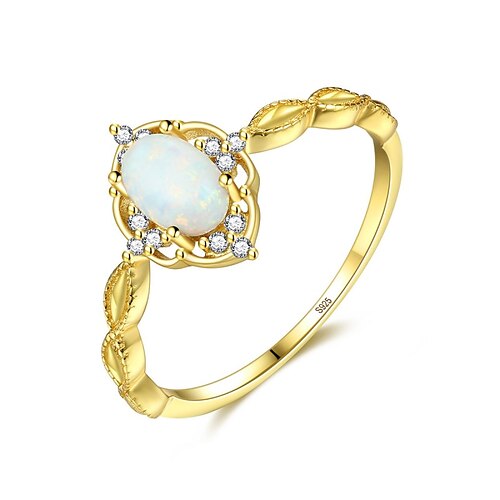 

Ring Party Classic Blue White S925 Sterling Silver Precious Stylish Simple 1PC Opal / Women's