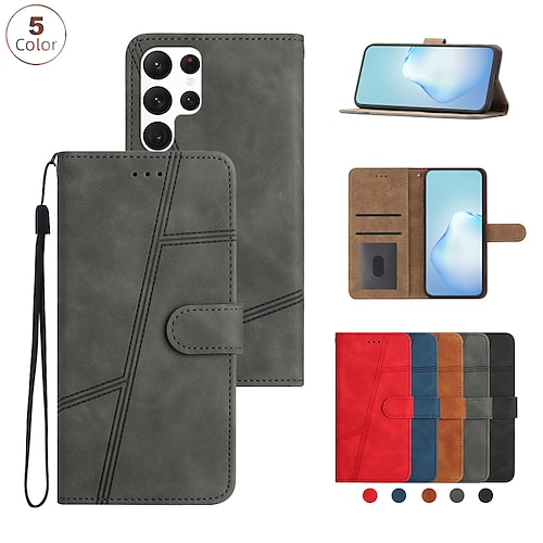

Phone Case For Samsung Galaxy Wallet Card A73 A53 A33 A13 S22 Ultra Plus S21 FE S20 A72 A52 A42 Note 20 Ultra S10 S10 Plus S10 Lite Note 10 Note 10 Plus Wallet Full Body Protective Anti-Scratch Solid
