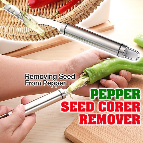 

Stainless Steel Pepper Seed Removal Knife New Creative Home Core Remover Green Pepper Seed Remover Kitchen Seed Removal Gadget