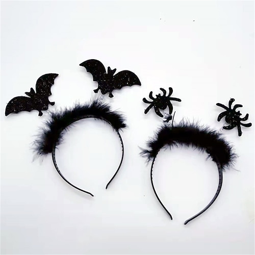 

2 Pcs Halloween Headband Bat Headband Ghost Festival Party Atmosphere Decoration Spider Top Headband Stage