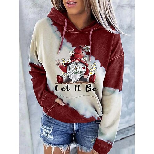 

Christmas Santa Claus Ugly Christmas Sweater / Sweatshirt Hoodie Adults' Women's Cosplay Christmas Christmas Christmas Carnival Masquerade Festival / Holiday Polyester Red Women's Easy Carnival