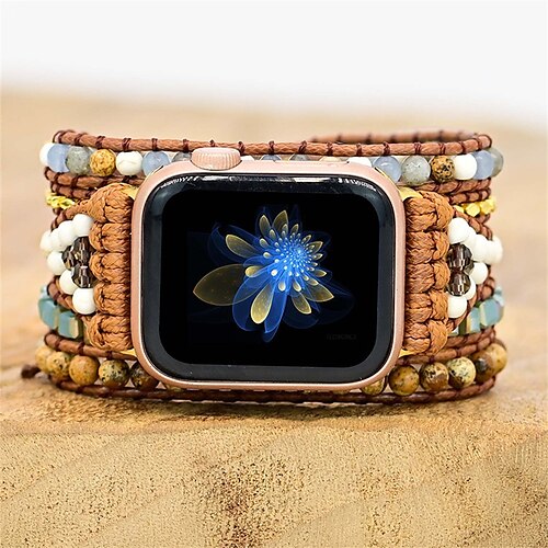 

1PC Smart Watch Band Compatible with Apple iWatch Apple Watch Ultra 49mm Series 8/7/6/5/4/3/2/1 / SE Handmade Braided Rope for iWatch Smartwatch Strap Wristband Fabric Handmade Breathable Watch Bands