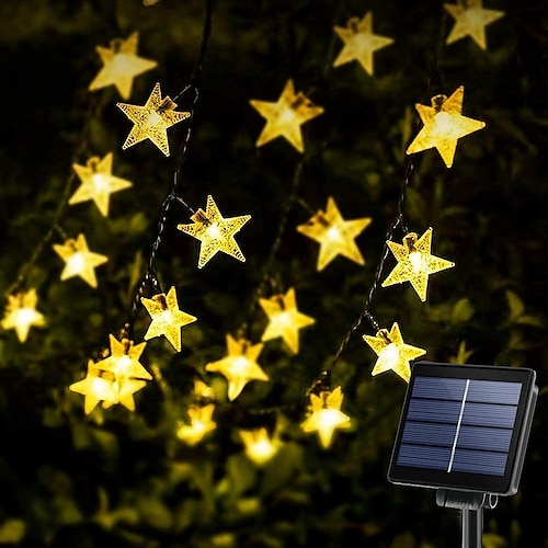 

Star String Lights Outdoor Solar Christmas Lights Decorations 12M-100LED 8 Modes Twinkle Fairy Lights Outdoor Waterproof Star Twinkling Lights Garden Lawn Patio Christmas Wedding Party Outdoor Decoration