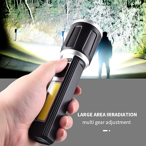 

LED Flashlight Outdoor Waterproof Portable USB Strong Light Lighting High-power Rechargeable Adjustable Focus Camping Adventure 20W