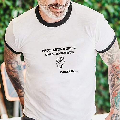 

Men's Unisex T shirt Tee Letter Graphic Prints Crew Neck Beige Outdoor Street Short Sleeve Print Clothing Apparel Sports Designer Casual Big and Tall / Summer / Summer