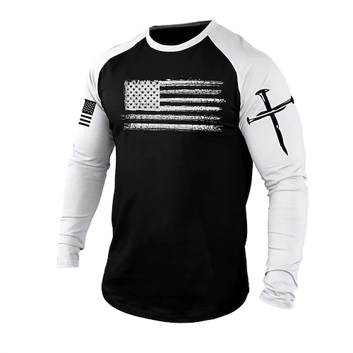 

Homens Camiseta camisa legal Camisa de manga longa Estampas Abstratas Cruz Gola Redonda Impressão A Quente Rua Diário Manga Longa Imprimir Roupa Moda Designer Casual Confortável