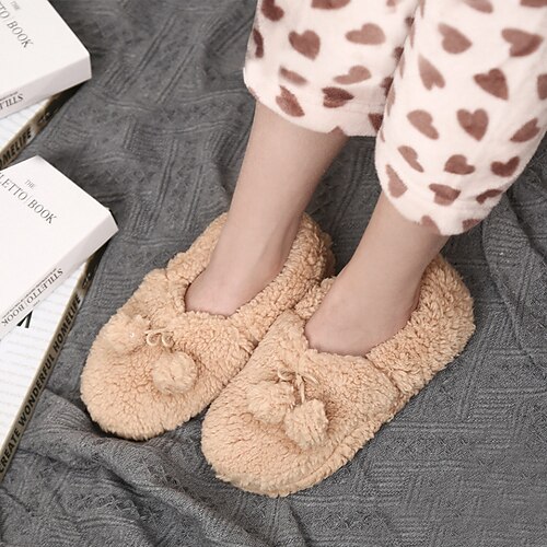 

Women's 1 Pair Slipper Socks Cute Comfort Polyester Solid Colored Casual Daily Indoor Ultra Warm Winter Fall Blue Pink Wine