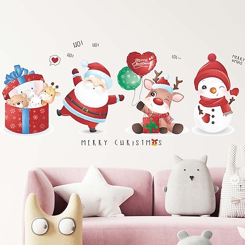 

Christmas / Cartoon Wall Stickers Living Room / Kids Room & kindergarten, Removable / Pre-pasted PVC Home Decoration Wall Decal 1pc