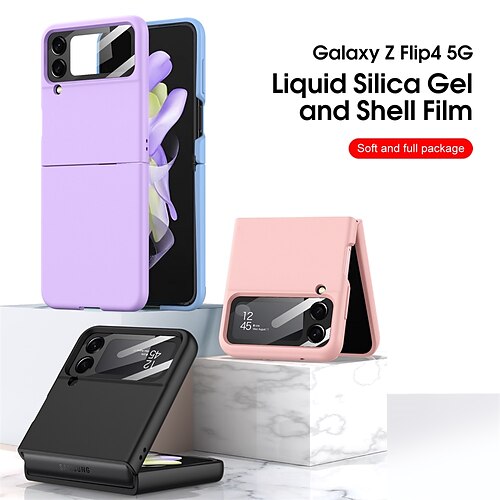 

Phone Case For Samsung Galaxy Flip Z Flip 4 Bumper Frame Full Body Protective Dustproof Solid Colored TPU PC