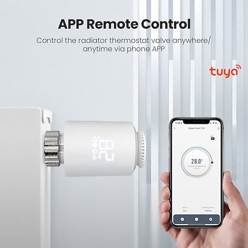 

AVATTO Tuya ZigBee Radiator Actuator Thermostat,Smart TRV Thermostatic Valve Temperature Controller Support Alexa Google Home