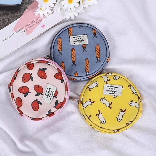 

manufacturers coin purse cartoon cute round mini storage bag portable data cable charger finishing bag spot