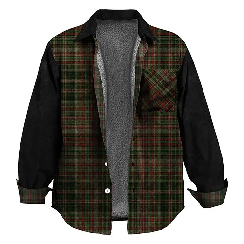 

Herren Hemd Plaid Umlegekragen Khaki Schwarz 3D-Druck Outdoor Strasse Langarm Button-Down Bedruckt Bekleidung Modisch Cool Designer Casual