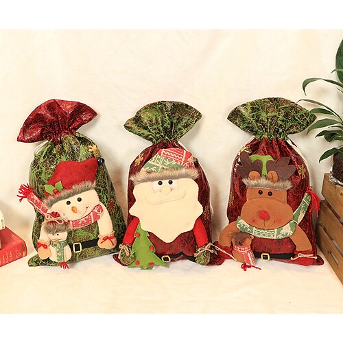 

Christmas Gift Bag with Peach Fruit Doll Drawstring Christmas Eve Christmas Apple Bag Christmas Gift Children's Candy Bag