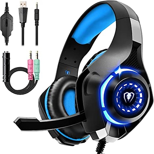 

Gaming Headset GM-1 for PS4 PS5 Xbox One Switch PC with Noise Cancelling Mic Deep Bass Stereo Sound