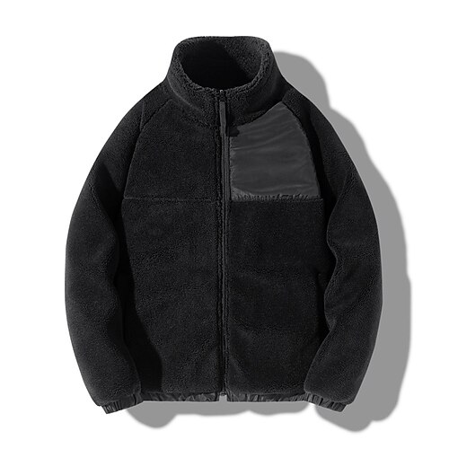 

Women's Teddy Coat Warm Breathable Outdoor Daily Wear Going out Casual Daily Zipper Pocket Zipper Stand Collar Active Comfortable Street Style Solid Color Regular Fit Outerwear Long Sleeve Winter Fall