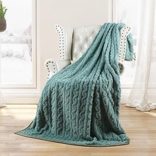 

Sherpa Fleece Throw Blankets Jacquard Super Soft Flannel Cozy Blankets, Washable Lightweight Fuzzy Blanket for Couch Sofa Bed Office, Warm Plush Blankets for All Season