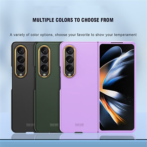 

Phone Case For Samsung Galaxy Flip Z Fold 4 Bumper Frame Flip Full Body Protective Solid Colored TPU