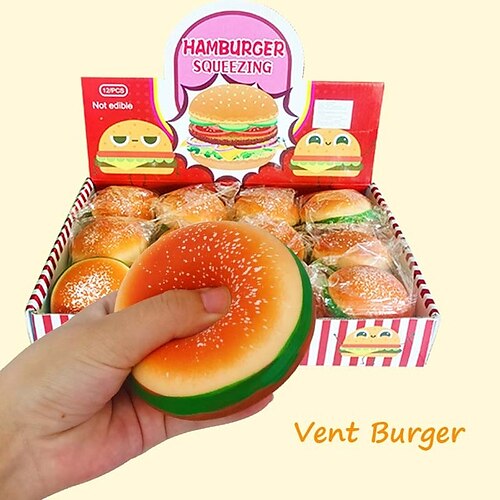 

Burger Stress Ball 3D Squishy Hamburger Fidget Toys Silicone Decompression Silicone Squeeze Fidget Ball Fidget Sensory Toy 2022