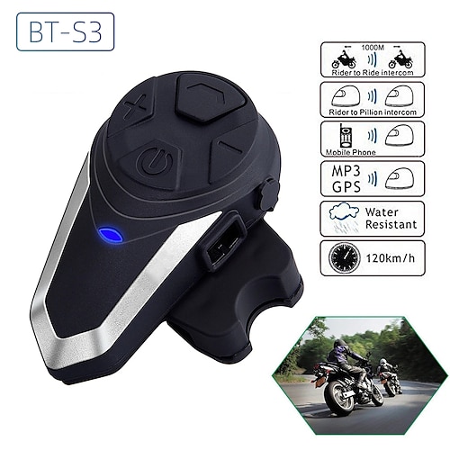 BT-S3 Bluetooth-Headsets Helm-Headsets Ohr hängen Stil Bluetooth Radio Mehrpersonen-Intercom Stereo FM-Radio Motorrad