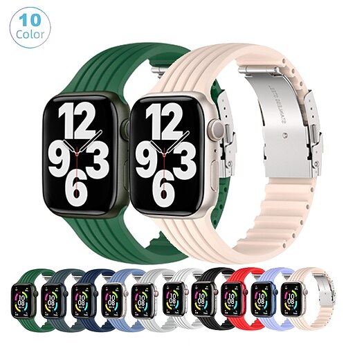 

1PC Smart Watch Band Compatible with Apple iWatch Series 8/7/6/5/4/3/2/1 / SE Sport Band for iWatch Smartwatch Strap Wristband Silicone Waterproof Adjustable Breathable
