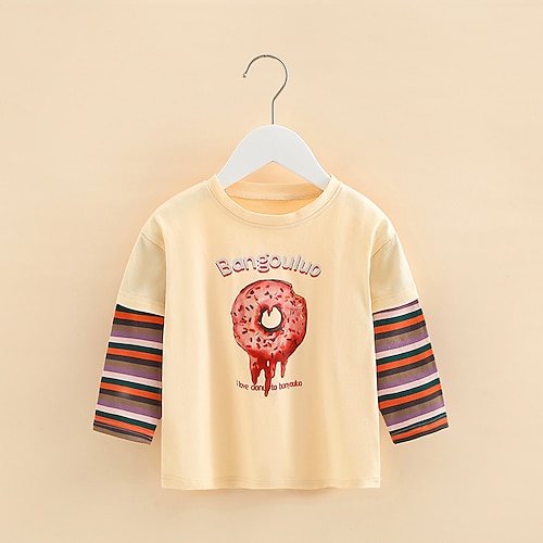 

Kids Girls' T shirt Cartoon Outdoor Long Sleeve Active Cotton 3-7 Years Winter Blue Yellow Orange / Fall