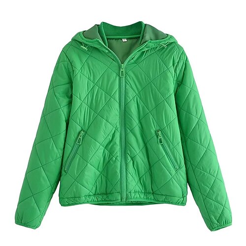 

Women's Winter Jacket Winter Coat Parka Warm Breathable Outdoor Daily Wear Vacation Going out Zipper Pocket Zipper Hoodie Casual Lady Comfortable Solid Color Regular Fit Outerwear Long Sleeve Winter