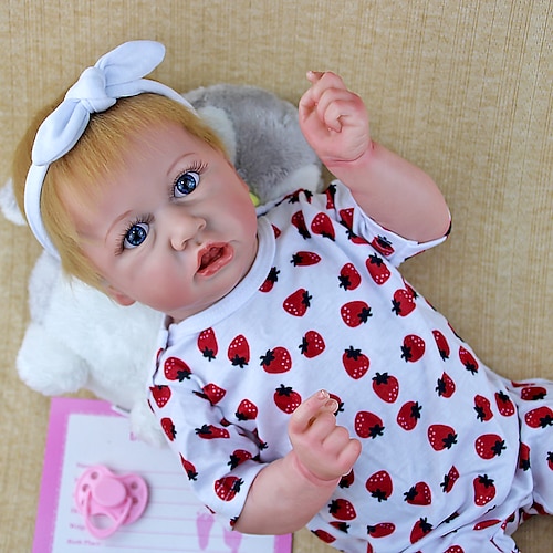 

22 inch Reborn Doll Baby Toddler Toy Reborn Toddler Doll Reborn Baby Doll Baby Baby Boy Reborn Baby Doll Newborn lifelike Gift Hand Made Non Toxic Vinyl Silicone Vinyl with Clothes