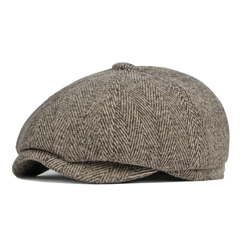 

Hat Beret Hat Men's Light Gray Dark Gray Coffee Street Dailywear Weekend Print Stripe Portable Comfort Fashion
