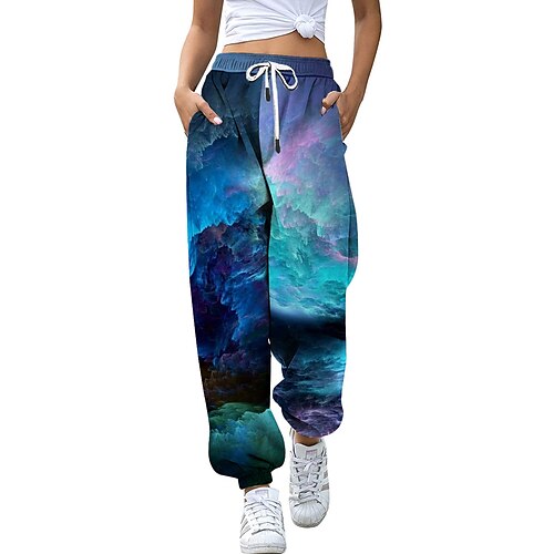 

Women's Sweatpants Joggers rice white Green Blue Casual / Sporty Athleisure Leisure Sports Weekend Side Pockets Full Length Comfort Graphic S M L XL 2XL